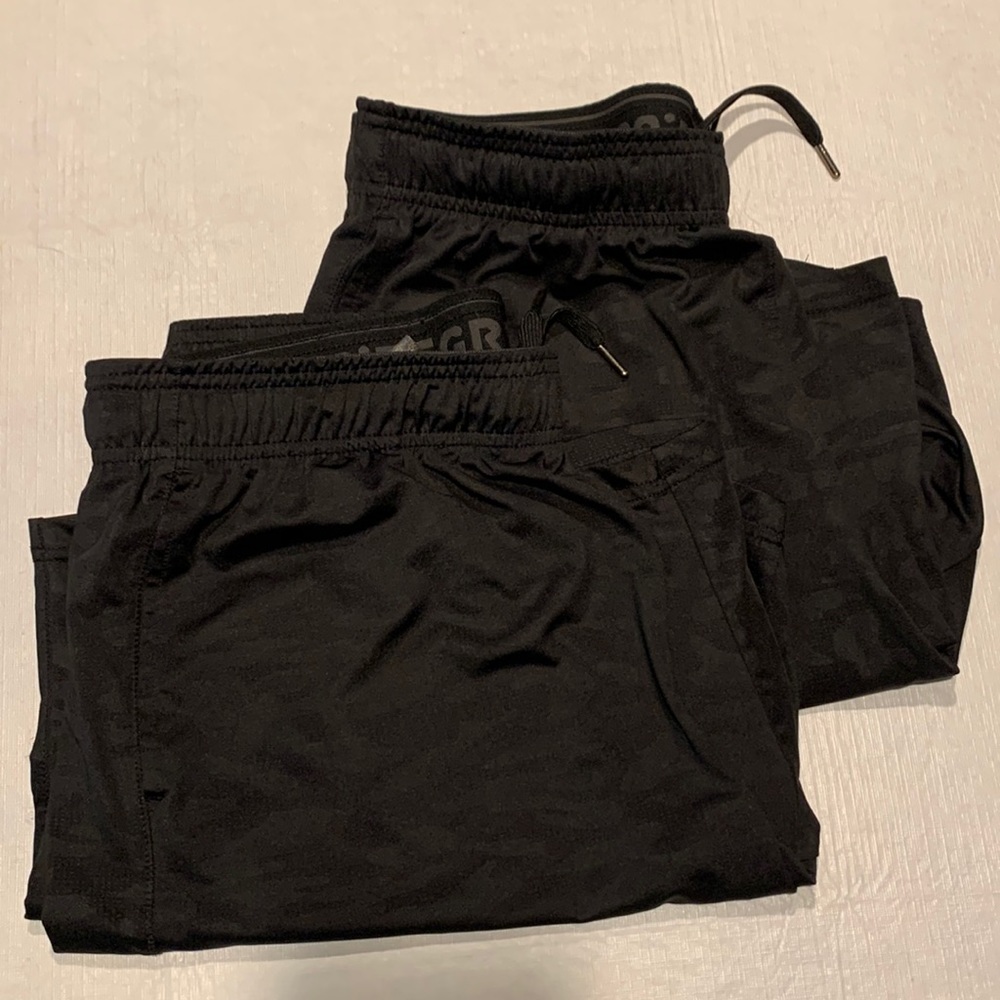2 Pair Men’s Black Athletic Shorts